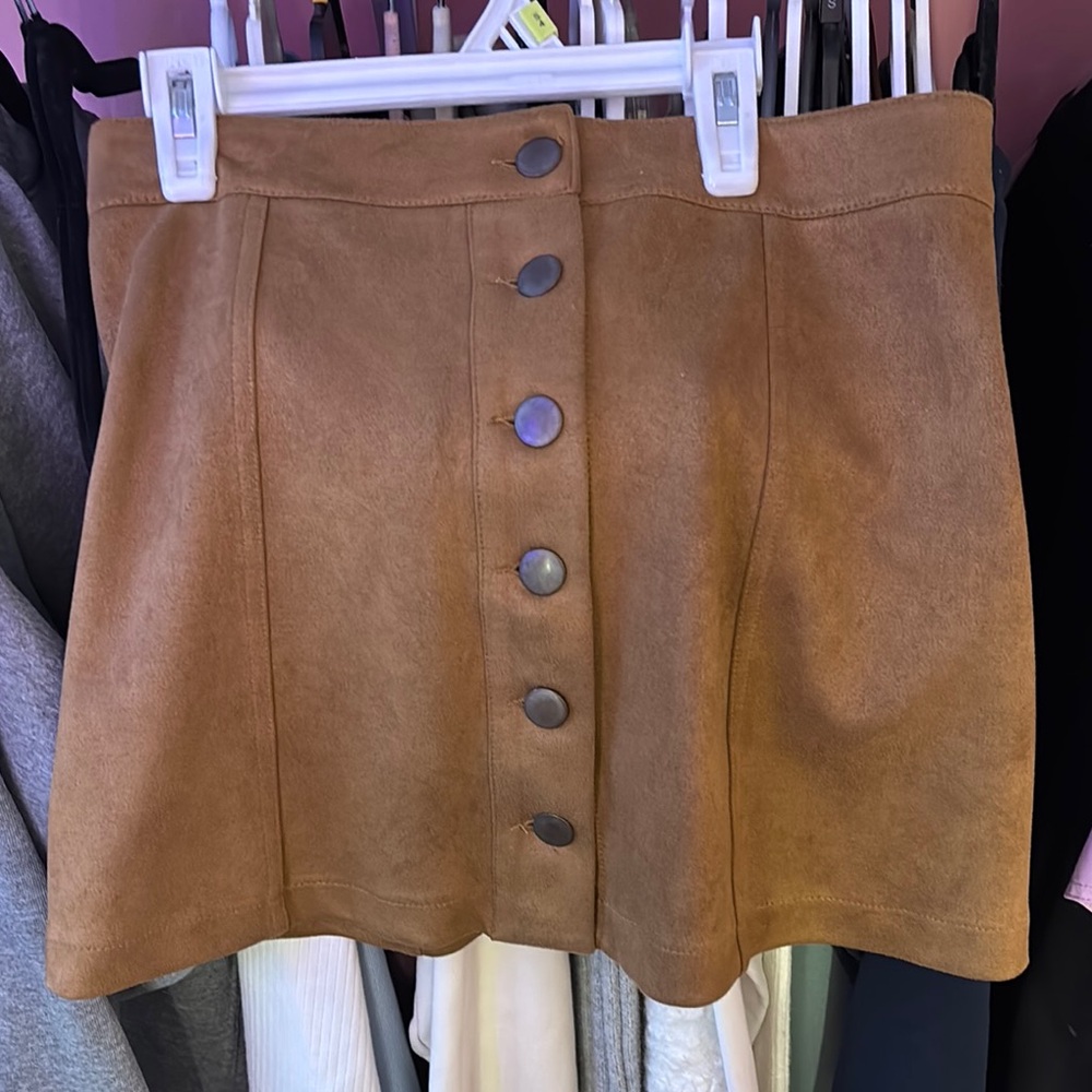 Tan Button-Up Women's Skirt